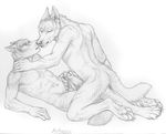  2014 anthro canine cum cum_on_penis cum_on_stomach duo erection frottage fur gay handjob klaus knot luther lying male mammal masturbation nude on_top open_mouth pawpads paws penis penis_grab rukis sketch wolf 
