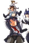  :&lt; akatsuki_(kantai_collection) bad_id bad_pixiv_id black_panties blue_eyes blue_hair brown_eyes brown_hair carrying eyepatch fang folded_ponytail from_below hair_ornament hat hibiki_(kantai_collection) human_tower ikazuchi_(kantai_collection) inazuma_(kantai_collection) kantai_collection long_hair multiple_girls neckerchief open_mouth panties panties_under_pantyhose pantyhose red_neckwear satou_daiji school_uniform serafuku short_hair shoulder_carry silver_hair skirt smile stacking tenryuu_(kantai_collection) translated troll_face underwear verniy_(kantai_collection) 