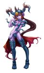  1girl matt_bozon navel official_art orange_eyes purple_skin sigma_star_saga 