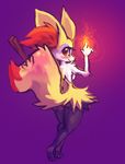  anthro anthrofied big_ears blush braixen breasts canine female fennec fire fox looking_at_viewer looking_back mammal nintendo pok&eacute;mon red_eyes side_boob solo video_games wide_hips zenirix 