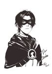  1boy 2014 ajiang batman_(series) character_name dated dc_comics domino_mask mask monochrome red_robin signature solo tim_drake 
