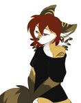  2014 avian bird canine clothing female fox hybrid jailbird kizzie_(rukaisho) mammal phoenix sad shirt solo 