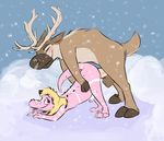  all_fours anal antlers balls blush cervine deer doggystyle dragon from_behind gay horn invalid_tag male mammal modifiedlast outside penis reindeer reptile scalie sex snow sven_(frozen) 