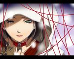  choker crying face green_eyes heterochromia hood kisara_(gomi_kuzu) lips lock looking_down marie_(persona_4) persona persona_4 persona_4_the_golden short_hair solo spoilers 