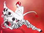  breasts cum devon_vour equine feline female fydbac hair herm intersex mammal maya_white nude red_hair sex zebra 