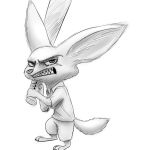  angry baseball_bat canine disney fennec finnick fox greyscale male mammal monochrome simple_background solo w4g4 white_background zootopia 