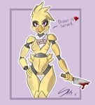  breasts chica_(fnaf) female five_nights_at_freddy&#039;s knife solo weapon 