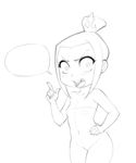  angry avatar:_the_last_airbender avatar_(series) azula blush finger_wagging greyscale hand_on_hip highres lineart lm_(legoman) mitsudomoe monochrome nude open_mouth parody sketch solo speech_bubble style_parody teeth topknot younger 