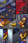  2014 anthro canine carmelita_fox comic female fox gun hook male mammal raccoon ranged_weapon sly_cooper sly_cooper_(series) thefuckingdevil weapon 