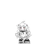  ahoge dress horns jin_(mugenjin) kantai_collection long_hair mittens northern_ocean_hime red_eyes shinkaisei-kan trembling white_dress white_hair white_skin 