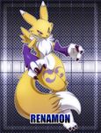  2014 anthro bandai blue_eyes canine digimon female fox looking_at_viewer mammal nancher renamon solo 