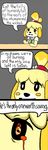  animal_crossing black_nose blush canine dialog dog english_text female isabelle_(animal_crossing) mammal nintendo solo text video_games 