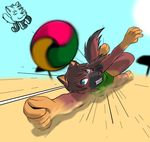  beach beach_volley canine clothing darkorange dog dora female game german_sheperd herseio mammal match playing sand seaside sun swimsuit volley_ball 