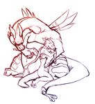  2009 anthro belly big_belly chubby claws cuddling dragon duo embrace horn hug kronexfire legend_of_zelda long_neck male nintendo nude plain_background scalie sketch syrusdragon the_legend_of_zelda valoo video_games white_background wind_waker wings 