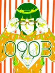  bespectacled bob_cut bruno_buccellati dated glasses hair_ornament jojo_no_kimyou_na_bouken kankitsu_(94rz) male_focus solo zipper 