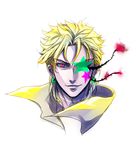  bad_id bad_pixiv_id blonde_hair dio_brando earrings flower ichito_(yuhita) jewelry jojo_no_kimyou_na_bouken male_focus plant red_eyes rose scar solo stitches thorns vines 