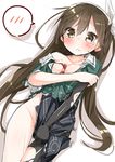  :&lt; between_breasts black_gloves blush bow bowtie breasts brown_eyes brown_hair covering covering_crotch elbow_gloves gloves hair_ribbon kantai_collection long_hair no_panties pelvic_curtain remodel_(kantai_collection) ribbon short_sleeves single_glove single_thighhigh solo spoken_blush tears thighhighs tone_(kantai_collection) torn_clothes torn_legwear tousaki_shiina twintails wavy_mouth white_ribbon 