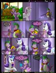 2014 bow_tie comic dialog dragon english_text equine facepalm flower food friendship_is_magic gem horn horse inside kitsune_youkai mammal my_little_pony original_character outside pony rarity_(mlp) spike_(mlp) sweetie_belle_(mlp) text twilightstormshi unicorn 