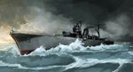  cruiser dark_sky hetza_(hellshock) imperial_japanese_navy military military_vehicle no_humans ocean ship warship watercraft 