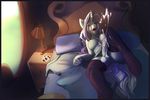  anthro balls bed bedroom big_breasts blush breasts cum dickgirl equine friendship_is_magic fur hair hooves horn horse intersex lamp legwear long_hair lying mammal masturbation my_little_pony nipples noben on_back one_eye_closed open_mouth original_character penis pony presenting solo stockings unicorn 