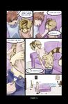  anthro aogami canine cat clothing comic cuntboy dialog english_text feline hair intersex just_a_couple_of_guys kitaness leonhunter male mammal pussy shy text young 