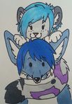  blue_fur blue_hair canine cornflower feline fox fur hair leopard mammal muse_aluveaux_(artist) muse_aluveaux_(character) snow_leopard 