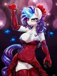  2014 anthro blue_eyes breasts dimwitdog female friendship_is_magic hair hi_res horn my_little_pony purple_hair pussy rarity_(mlp) solo 