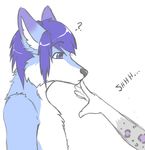  blue_eyes blue_fur blue_hair canine cornflower fox fur hair mammal muse_aluveaux_(artist) muse_aluveaux_(character) topless 