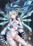  elbow_gloves floating_hair gloves goodsmile_company goodsmile_racing hatsune_miku heart leotard long_hair megumi_(piyo7piyo9) race_queen racing_miku racing_miku_(2014) solo thighhighs vocaloid 