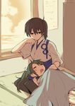  age_difference bad_id bad_twitter_id blanket closed_eyes cloud drooling japanese_clothes kaga_(kantai_collection) kantai_collection lap_pillow long_hair lying multiple_girls myama pleated_skirt sitting skirt sky sleeping tatami twintails window windowsill younger zuikaku_(kantai_collection) 