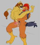  anthro avian balls bird chicken cum cum_in_ass cum_inside gay gryphon humanoid_penis leaking licking male muscles nipples nude open_mouth penis plain_background rooster spelunker_sal tongue tongue_out uncut 