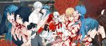  amputee bad_end bandages biting blindfold blonde_hair blood blue_hair brown_hair carrying clear_(dramatical_murder) cuts dramatical_murder fyfyluker highres injury japanese_clothes koujaku long_hair male_focus mink_(dramatical_murder) multiple_boys multiple_persona noiz_(dramatical_murder) nude red_hair ren_(dramatical_murder) seragaki_aoba severed_head short_hair spoilers tassel tattoo white_hair yaoi 