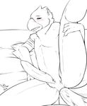  anal anal_penetration anthro avian blush chocobo cum cum_in_ass cum_inside disembodied_penis final_fantasy gay looking_at_viewer male nightfaux open_mouth penetration penis raised_leg video_games 