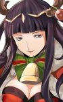  1girl black_hair breasts christmas_tree cleavage_cutout fire_emblem fire_emblem:_kakusei fire_emblem_heroes large_breasts looking_at_viewer nintendo red_eyes rem_sora410 smile solo tharja 