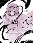  blush heart highres komeiji_satori looking_at_viewer mizuta_kenji monochrome short_hair solo touhou 