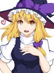  blonde_hair bow hair_bow hat hat_bow heart ishimu kirisame_marisa open_mouth solo touhou witch_hat yellow_eyes 