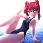  competition_swimsuit highres one-piece_swimsuit original red_eyes red_hair short_hair short_twintails solo swimsuit tennouji_masamichi twintails 