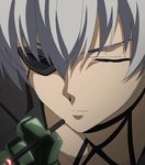  1girl akame_ga_kill! cigarette eyepatch highres najenda solo stitched white_hair 