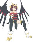  alternate_form breasts brown_hair gen_4_pokemon giratina medium_breasts mx2j_(nsh6394) personification pokemon red_eyes short_hair simple_background solo white_background 