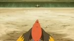  1boy 1girl animated animated_gif battle feathers fletchinder gym_leader koruni_(pokemon) lowres machoke nintendo pikachu pokemon pokemon_(anime) satoshi_(pokemon) 
