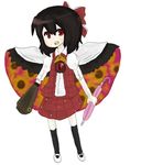  child flower fusion if_they_mated kazami_yuuka parasol red_eyes reiuji_utsuho ribbon short_hair solo sunflower touhou umbrella wings 