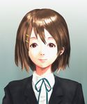  brown_eyes brown_hair data_(remmings_nest) hair_ornament hairclip hirasawa_yui k-on! realistic school_uniform short_hair solo 