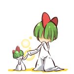  :o bangs gen_3_pokemon green_hair hair_over_eyes hand_to_own_mouth hitec moemon personification pokemon pokemon_(creature) ralts sleeves_past_wrists 