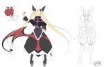  artist_request bat blazblue concept_art creature cup from_behind gii gothic_lolita heel-less_platform_footwear lolita_fashion long_hair multiple_views official_art platform_footwear rachel_alucard shoes sketch teacup teapot tears very_long_hair 