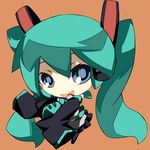  aqua_hair bad_id bad_pixiv_id blue_eyes chibi detached_sleeves hatsune_miku kurokoge013 long_hair necktie open_mouth skirt smile solo twintails vocaloid 