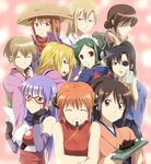  android blonde_hair blue_eyes blush brown_eyes brown_hair china_dress chinese_clothes double_bun dress everyone eyepatch flat_chest gintama glasses green_hair happy hatsu_(gintama) ikumatsu japanese_clothes kagura_(gintama) kijima_matako kimono long_hair maruki_(punchiki) multiple_girls mutsu_(gintama) okita_mitsuba orange_hair purple_hair red_eyes sarutobi_ayame shimura_tae short_hair tama_(gintama) yagyuu_kyuubei 