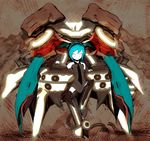  android aqua_hair asgr bad_id bad_pixiv_id glowing glowing_eyes hatsune_miku highres long_hair mecha necktie smile solo thighhighs twintails very_long_hair vocaloid white_eyes 