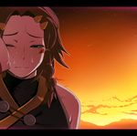  asymmetrical_hair bad_id bad_pixiv_id bounen_no_xam'd braid crying kosame_daizu nakiami red_hair sad solo sunset tears 