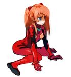  &gt;:( annoyed arm_support bad_id bad_pixiv_id bangs blue_eyes bodysuit bracer breasts clenched_hand closed_mouth from_side frown full_body furrowed_eyebrows gloves headgear highres lack leaning_forward long_hair looking_to_the_side neon_genesis_evangelion number orange_hair parted_bangs pilot_suit plugsuit red_bodysuit simple_background sitting small_breasts solo souryuu_asuka_langley straight_hair turtleneck v-shaped_eyebrows wariza white_background 