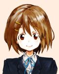  brown_eyes brown_hair data_(remmings_nest) hair_ornament hairclip hirasawa_yui k-on! school_uniform short_hair solo 